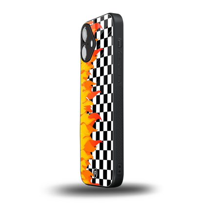 lil flames wild mode back phone cover | glass case for iphone 16 plus