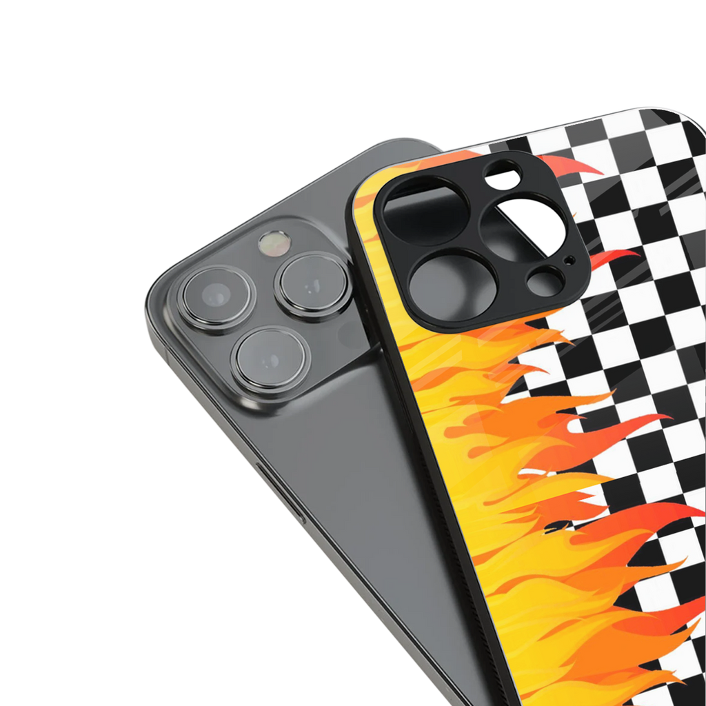 lil flames wild mode back phone cover | glass case for iphone 15 pro