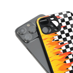 lil flames wild mode back phone cover | glass case for iphone 16 plus