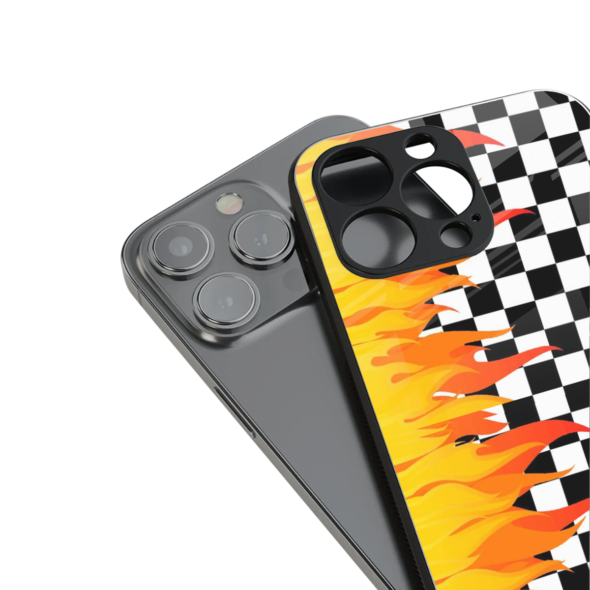 lil flames wild mode back phone cover | glass case for iphone 16 pro