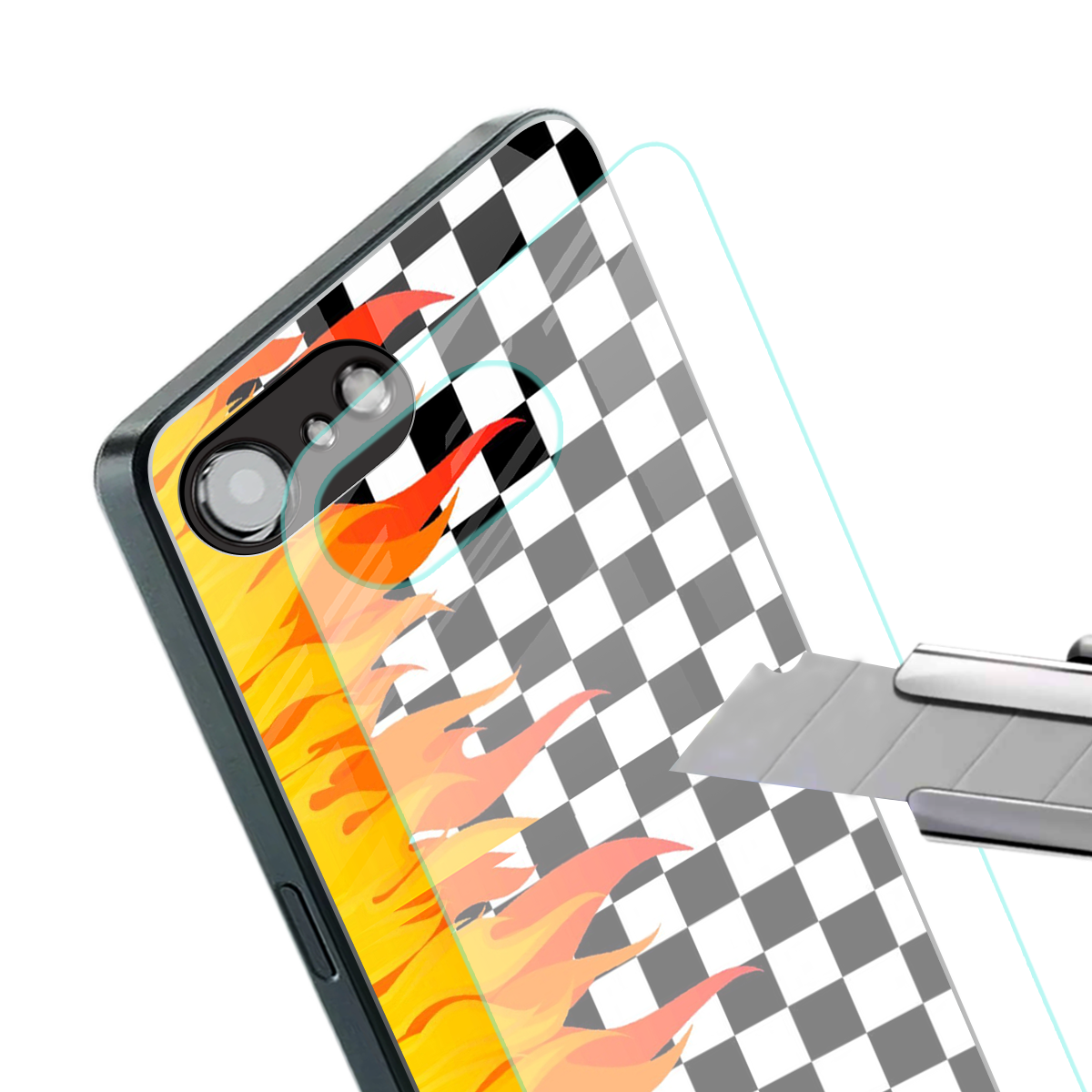 lil flames wild mode back phone cover | glass case for iphone 16e