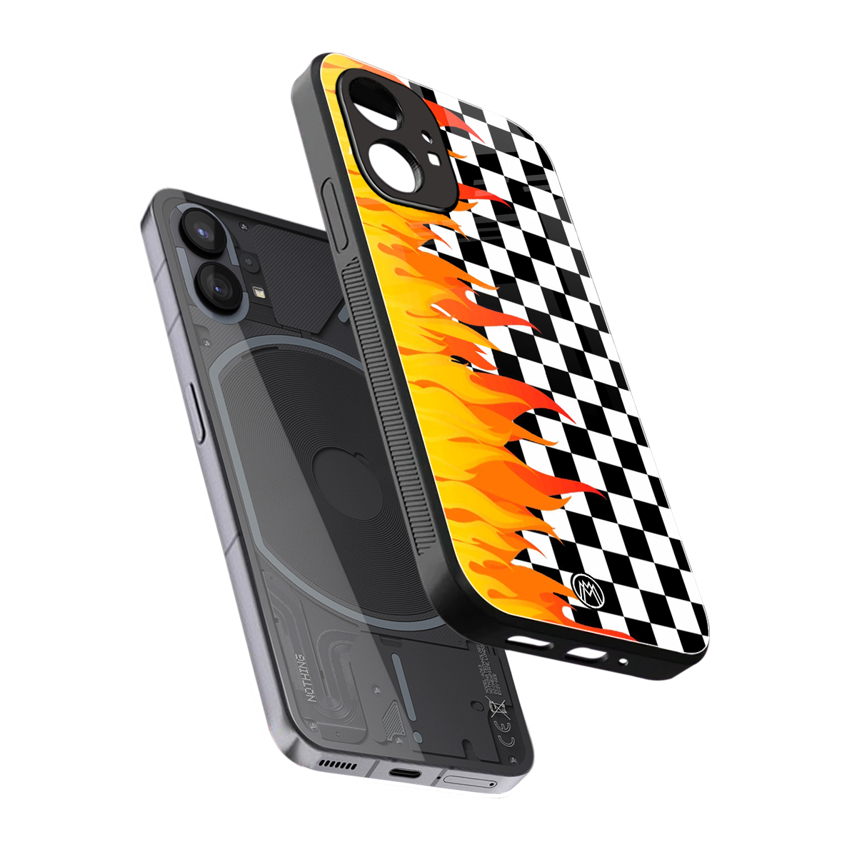 lil flames wild mode back phone cover | glass case for nothing phone 1
