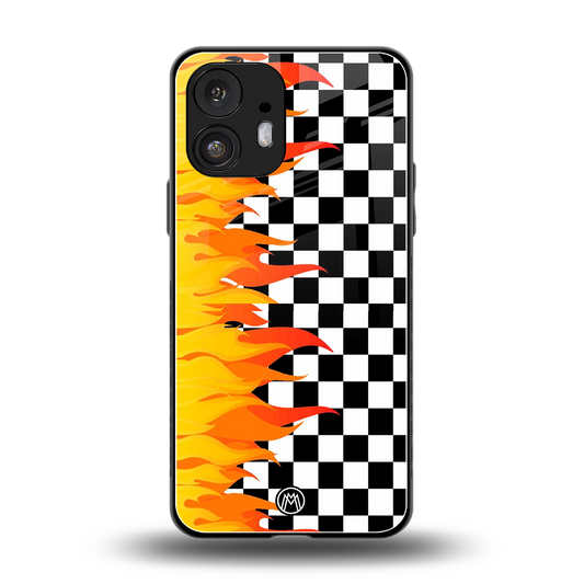 lil flames wild mode back phone cover | glass case for nothing phone 2
