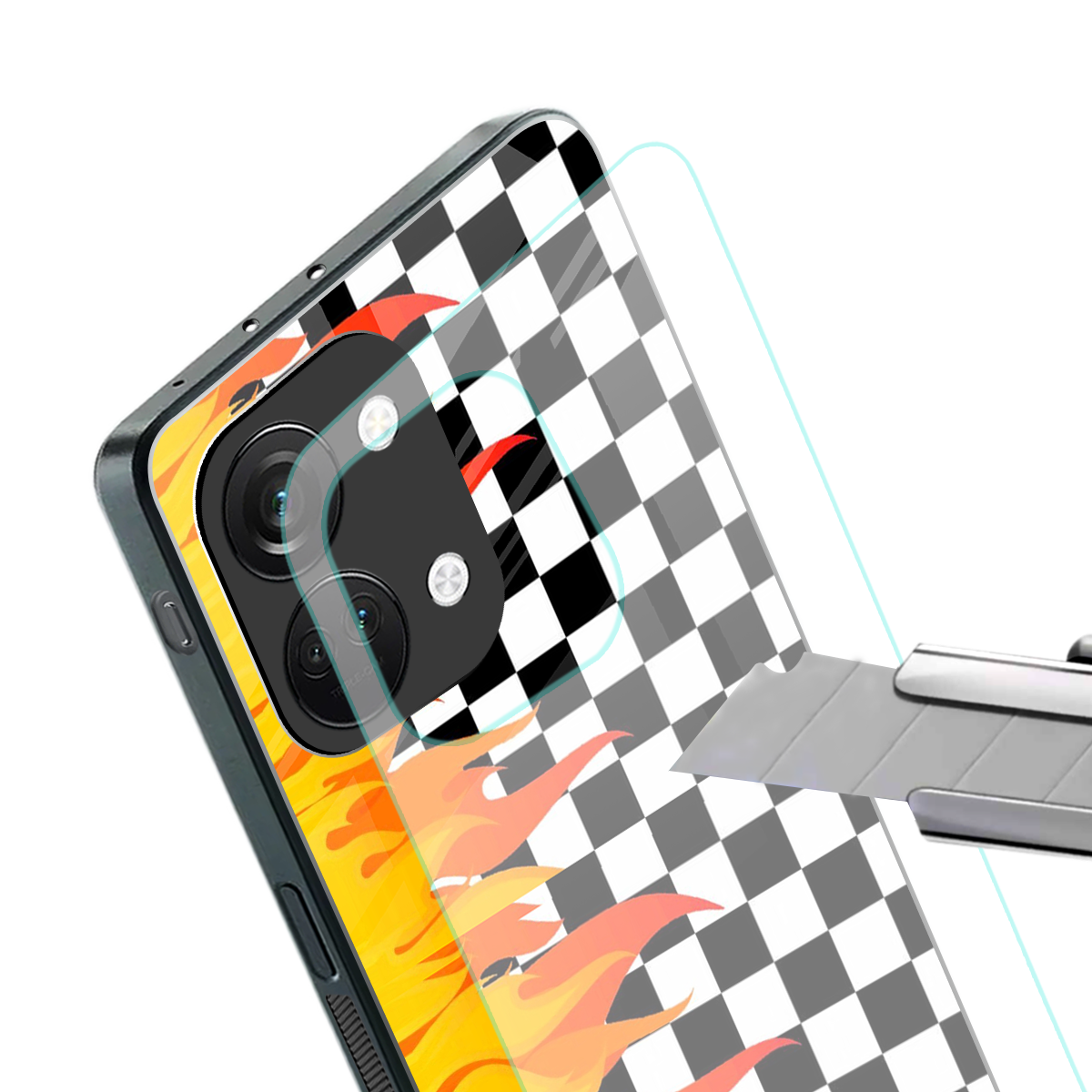 lil flames wild mode back phone cover | glass case for oneplus nord 3