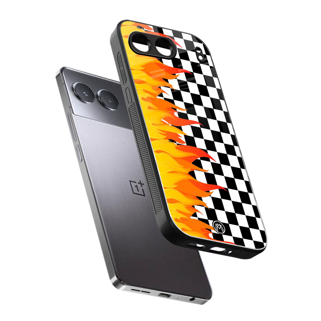lil flames wild mode back phone cover | glass case for oneplus nord 4