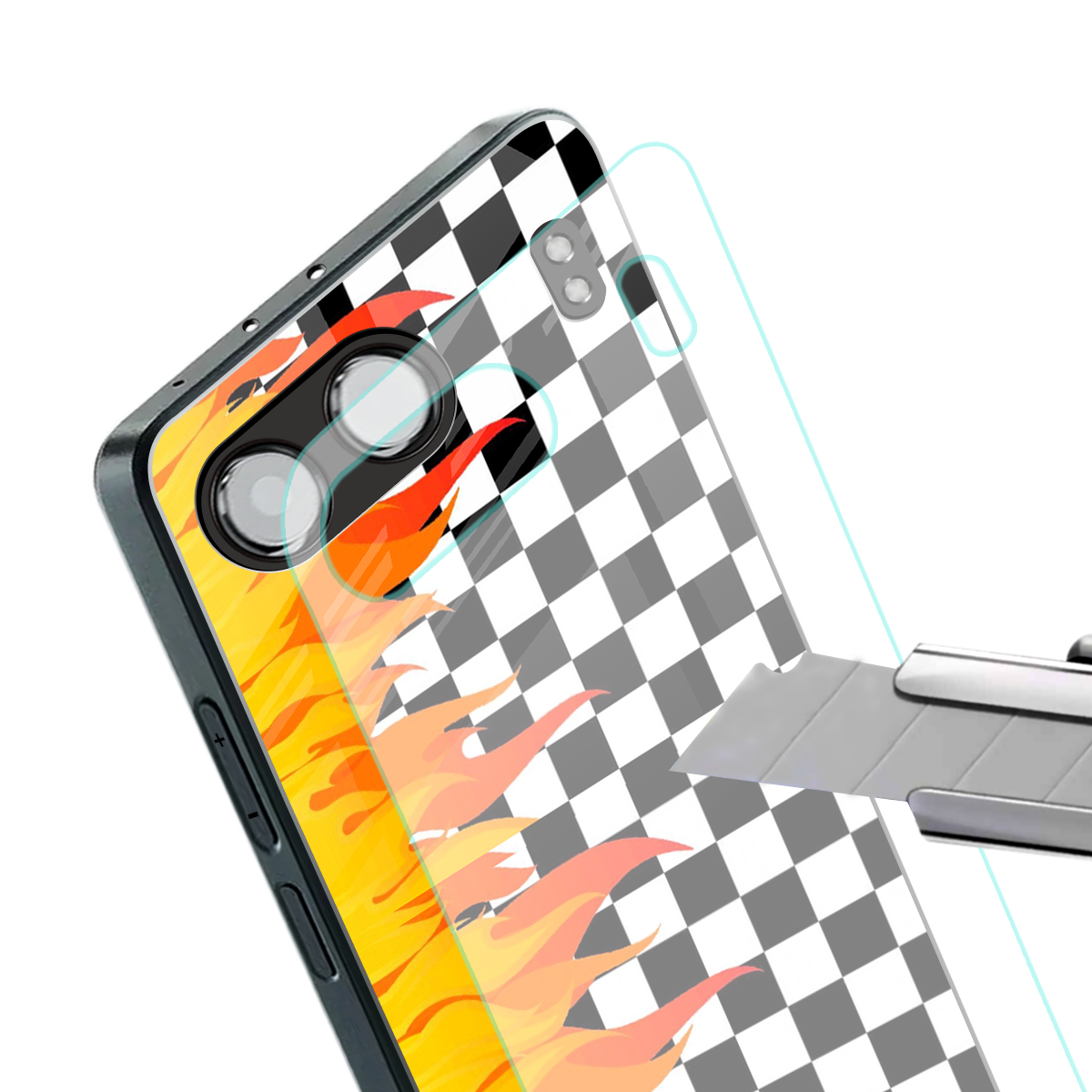 lil flames wild mode back phone cover | glass case for oneplus nord 4