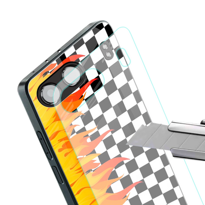 lil flames wild mode back phone cover | glass case for oneplus nord 4