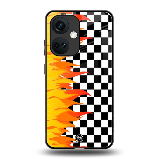 lil flames wild mode back phone cover | glass case for oneplus nord ce 3