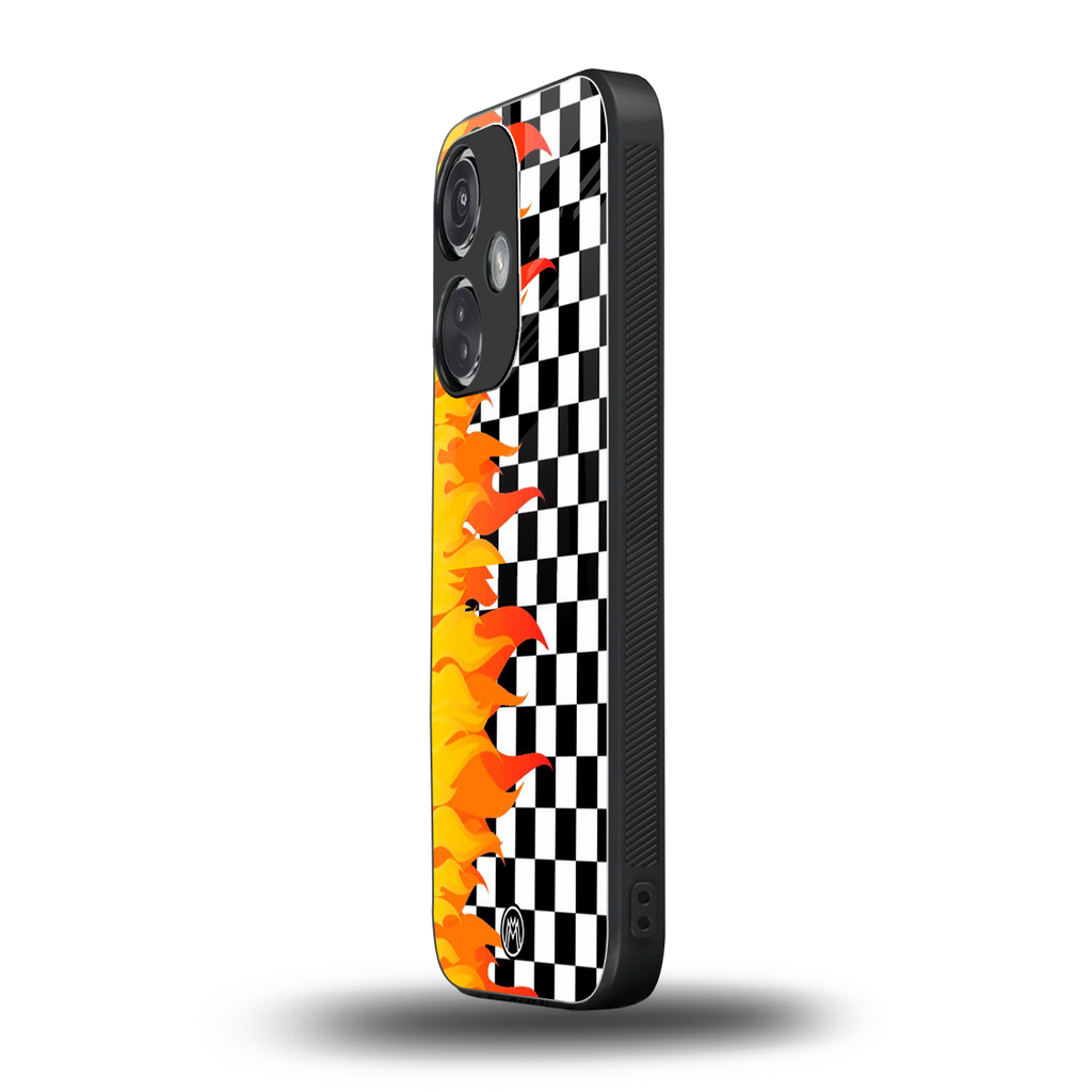 lil flames wild mode back phone cover | glass case for oneplus nord ce 3