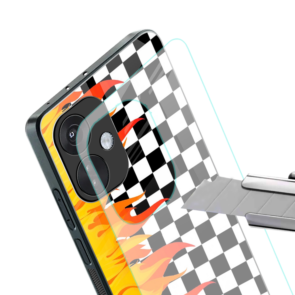 lil flames wild mode back phone cover | glass case for oneplus nord ce 3
