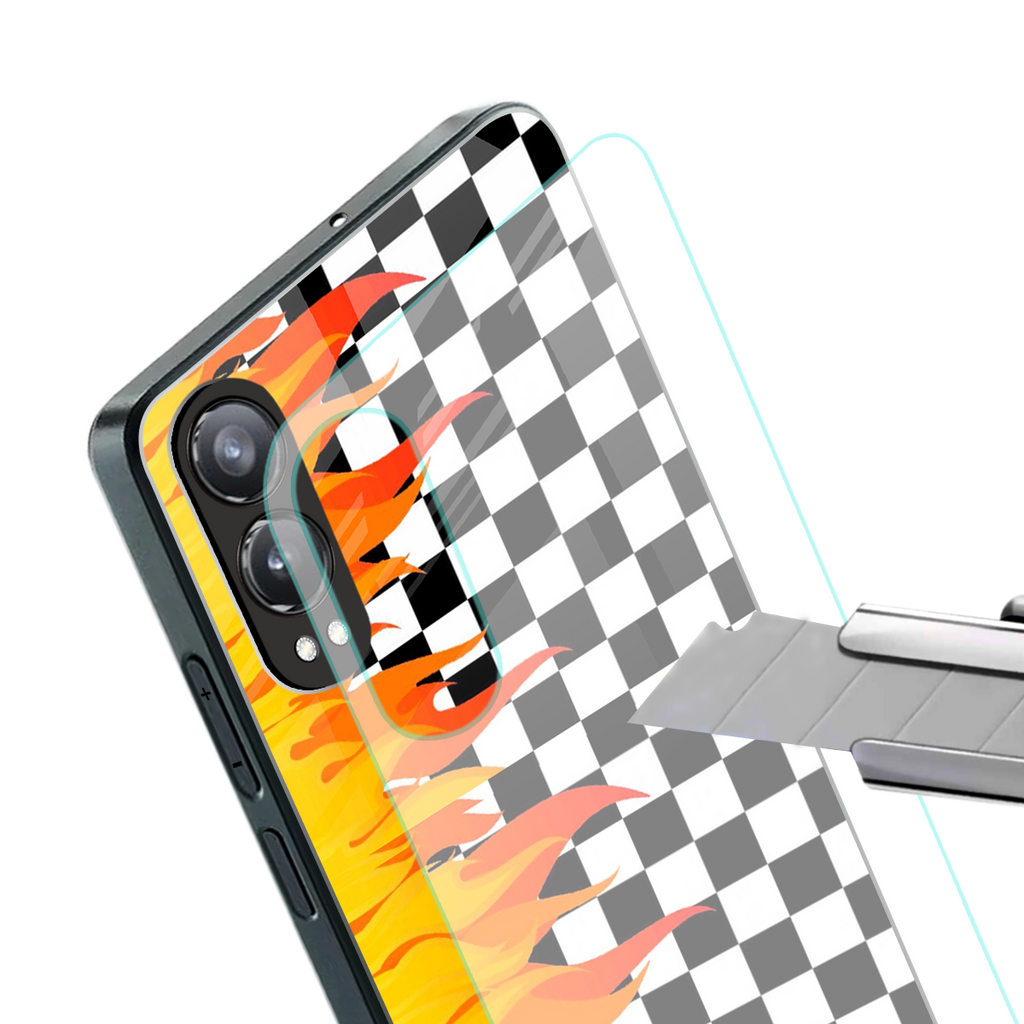 lil flames wild mode back phone cover | glass case for oneplus nord ce 4 lite