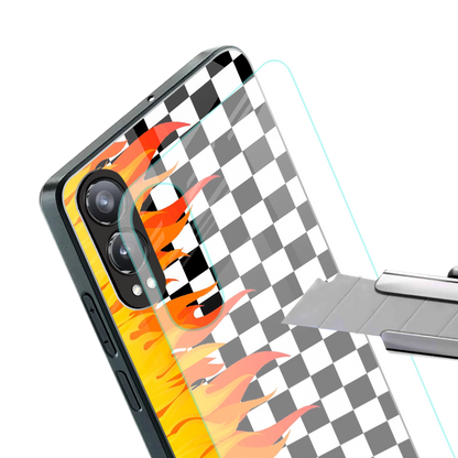 lil flames wild mode back phone cover | glass case for oneplus nord ce 4 lite