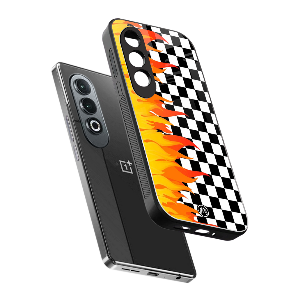 lil flames wild mode back phone cover | glass case for oneplus nord ce 4