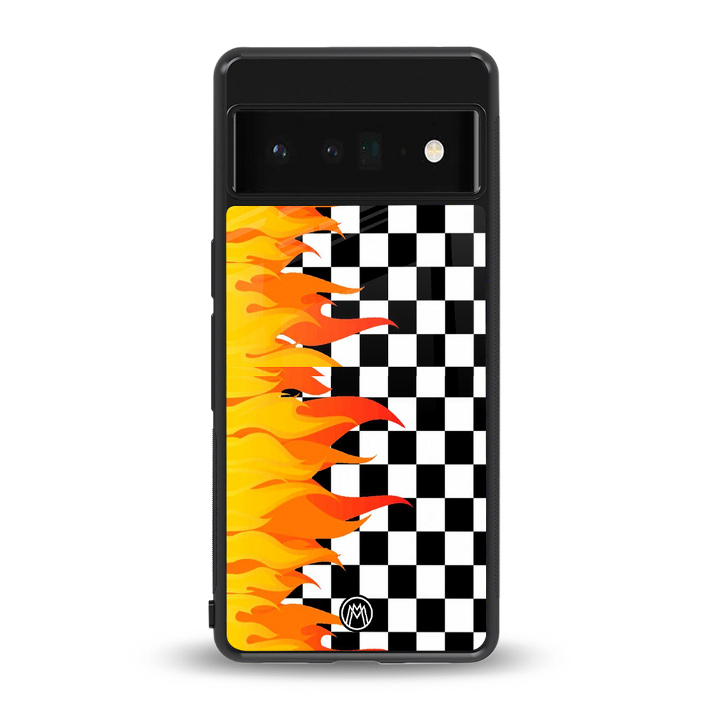 lil flames wild mode back phone cover | glass case for google pixel 6 pro