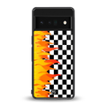 lil flames wild mode back phone cover | glass case for google pixel 6 pro