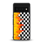 lil flames wild mode back phone cover | glass case for google pixel 6 pro