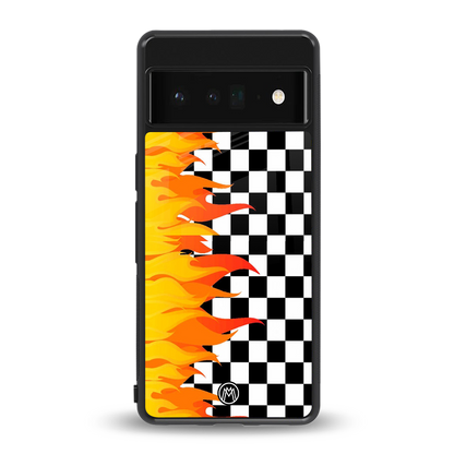 lil flames wild mode back phone cover | glass case for google pixel 6 pro