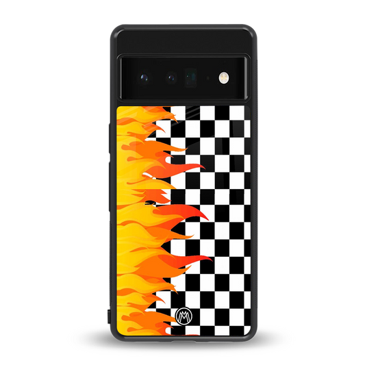 lil flames wild mode back phone cover | glass case for google pixel 6 pro
