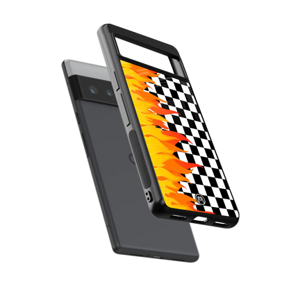 lil flames wild mode back phone cover | glass case for google pixel 6 pro