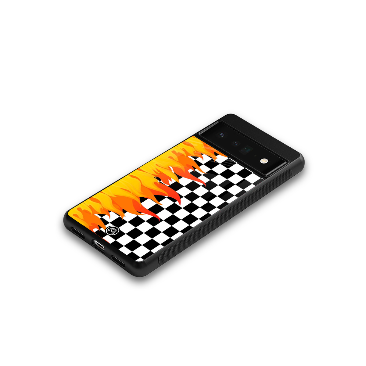 lil flames wild mode back phone cover | glass case for google pixel 6 pro