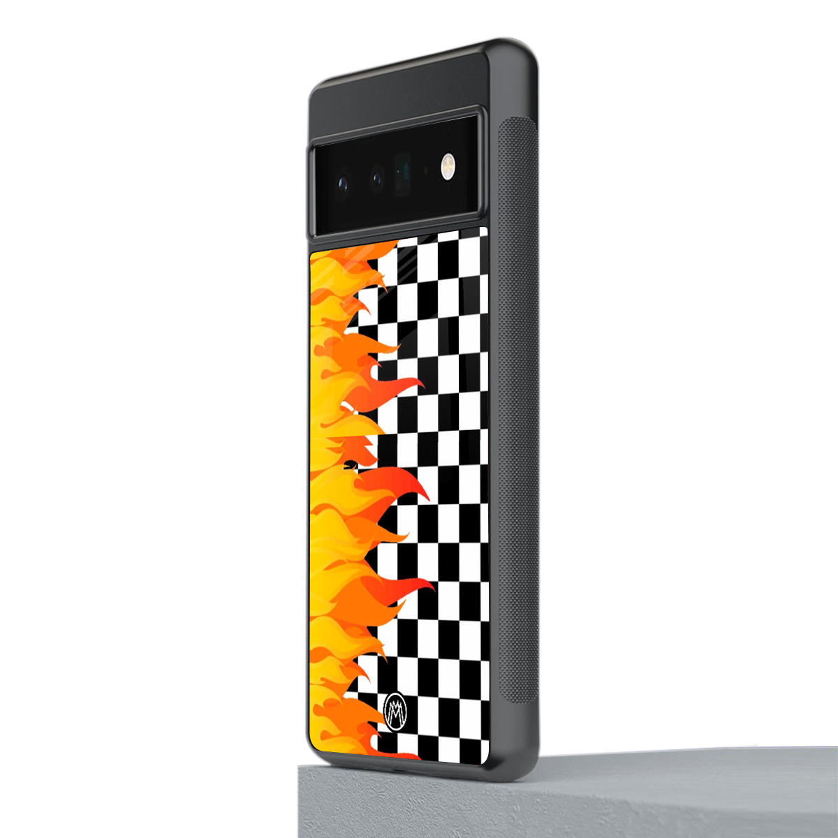 lil flames wild mode back phone cover | glass case for google pixel 6 pro