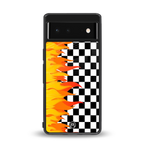 lil flames wild mode back phone cover | glass case for google pixel 6