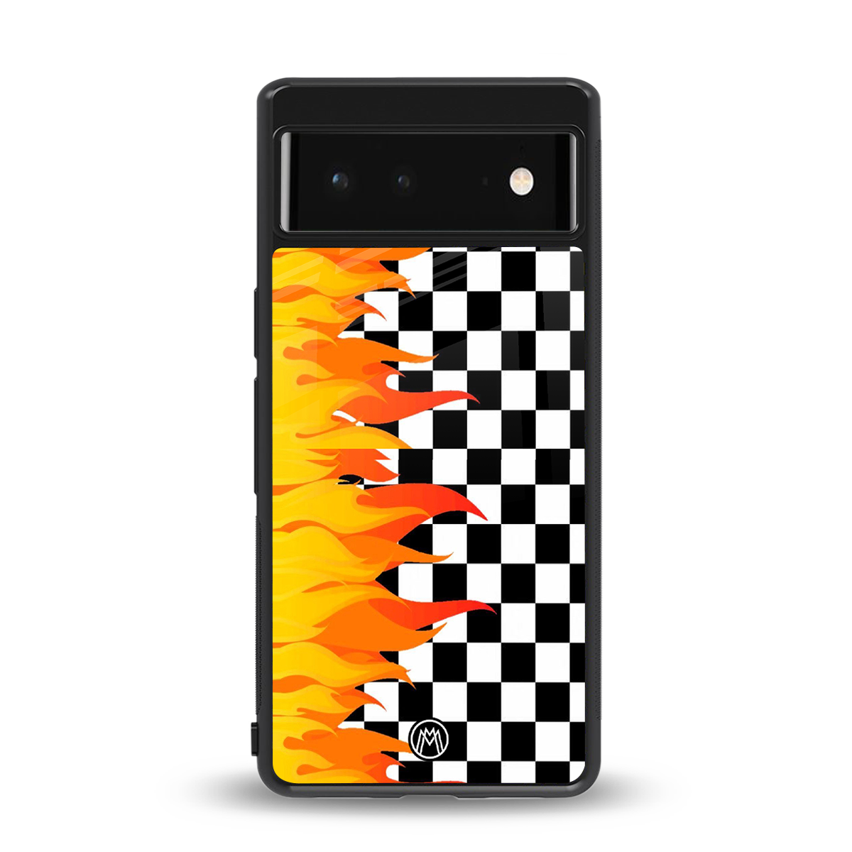 lil flames wild mode back phone cover | glass case for google pixel 6