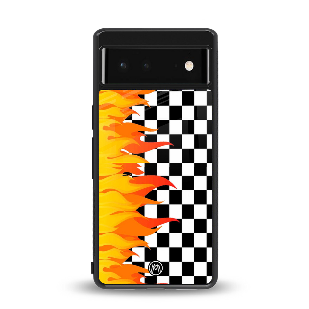 lil flames wild mode back phone cover | glass case for Google Pixel 6A