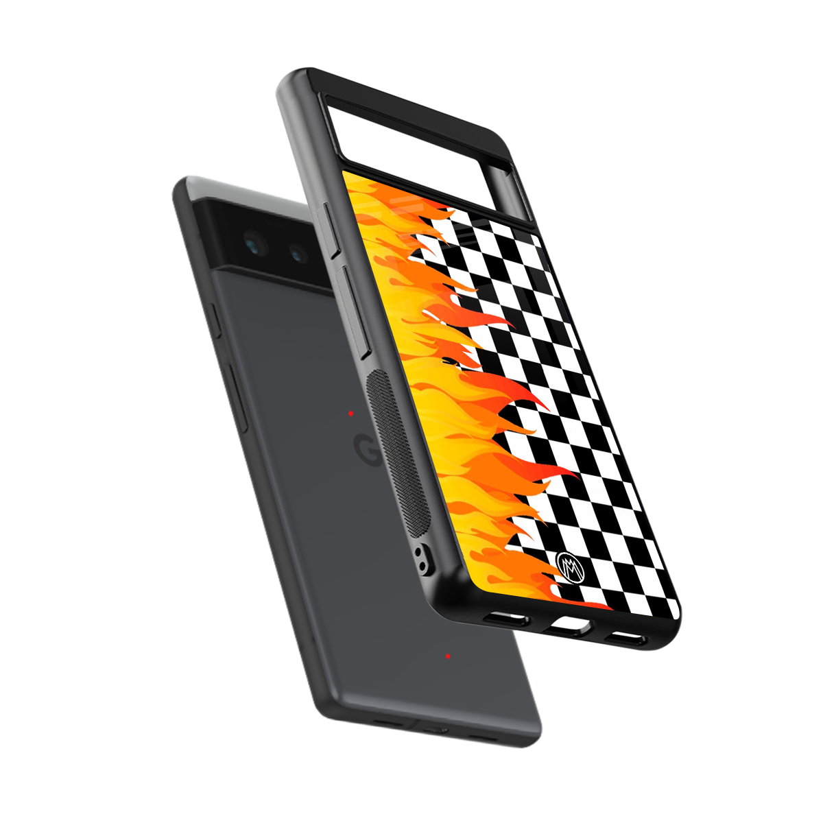 lil flames wild mode back phone cover | glass case for google pixel 6