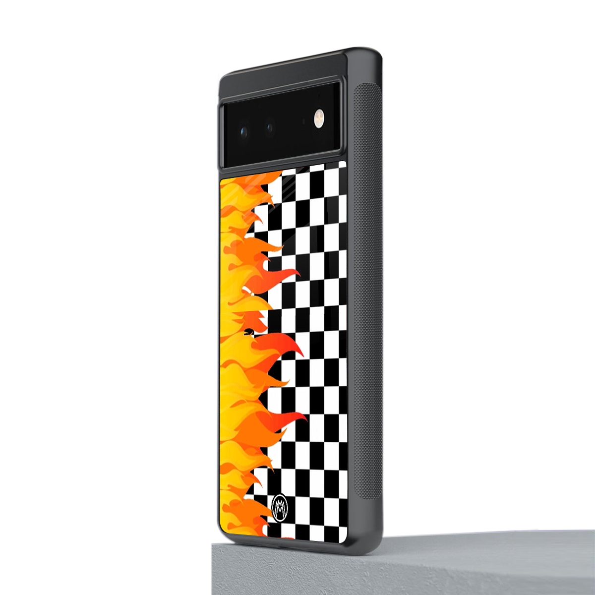 lil flames wild mode back phone cover | glass case for google pixel 6