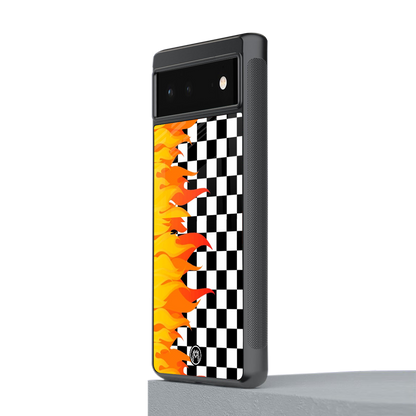 lil flames wild mode back phone cover | glass case for Google Pixel 6A