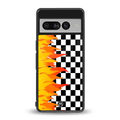 lil flames wild mode back phone cover | glass case for google pixel 7 pro