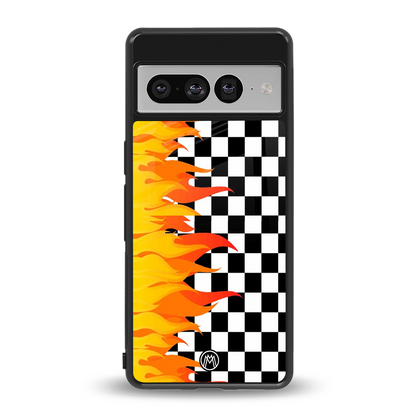 lil flames wild mode back phone cover | glass case for google pixel 7 pro