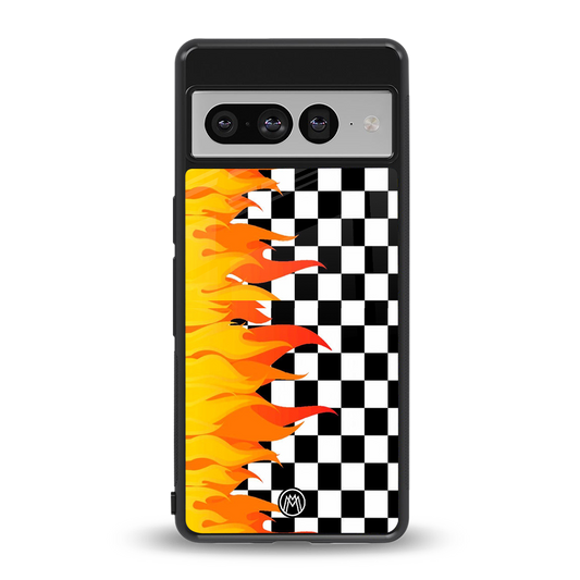 lil flames wild mode back phone cover | glass case for google pixel 7 pro