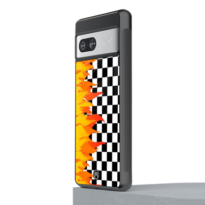 lil flames wild mode back phone cover | glass case for Google Pixel 7