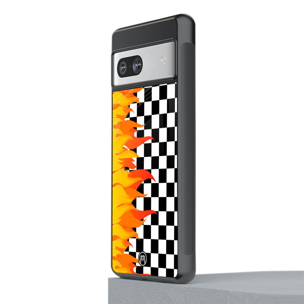 lil flames wild mode back phone cover | glass case for Google Pixel 7A
