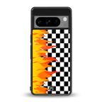 lil flames wild mode back phone cover | glass case for google pixel 8 pro