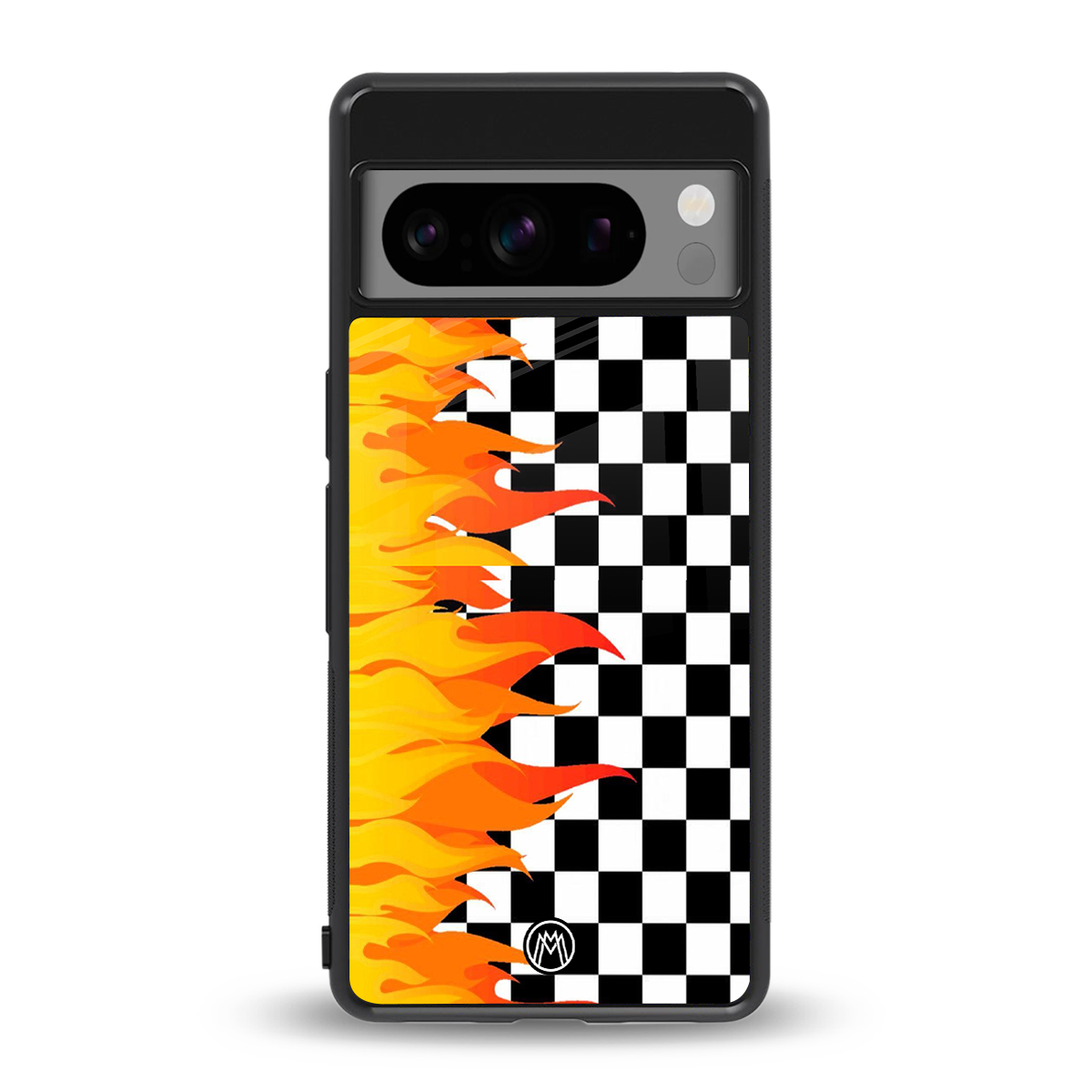 lil flames wild mode back phone cover | glass case for google pixel 8 pro