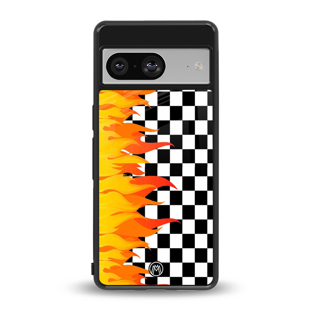 lil flames wild mode back phone cover | glass case for Google Pixel 8
