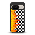 lil flames wild mode back phone cover | glass case for google pixel 9