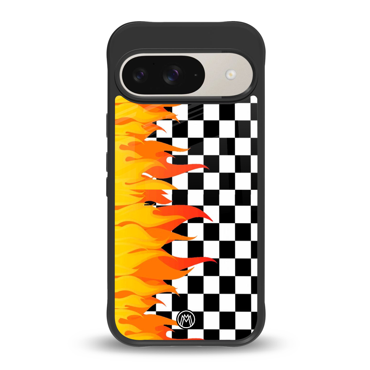 lil flames wild mode back phone cover | glass case for google pixel 9