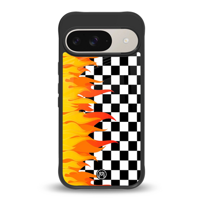 lil flames wild mode back phone cover | glass case for google pixel 9