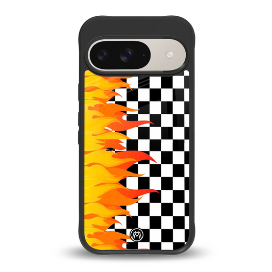 lil flames wild mode back phone cover | glass case for google pixel 9