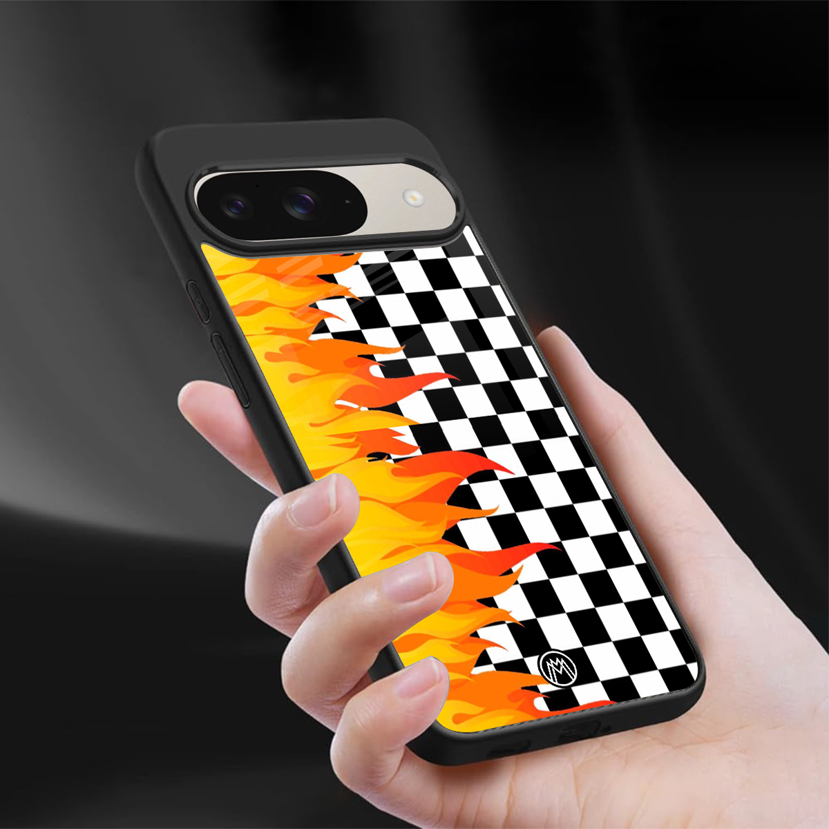 lil flames wild mode back phone cover | glass case for google pixel 9