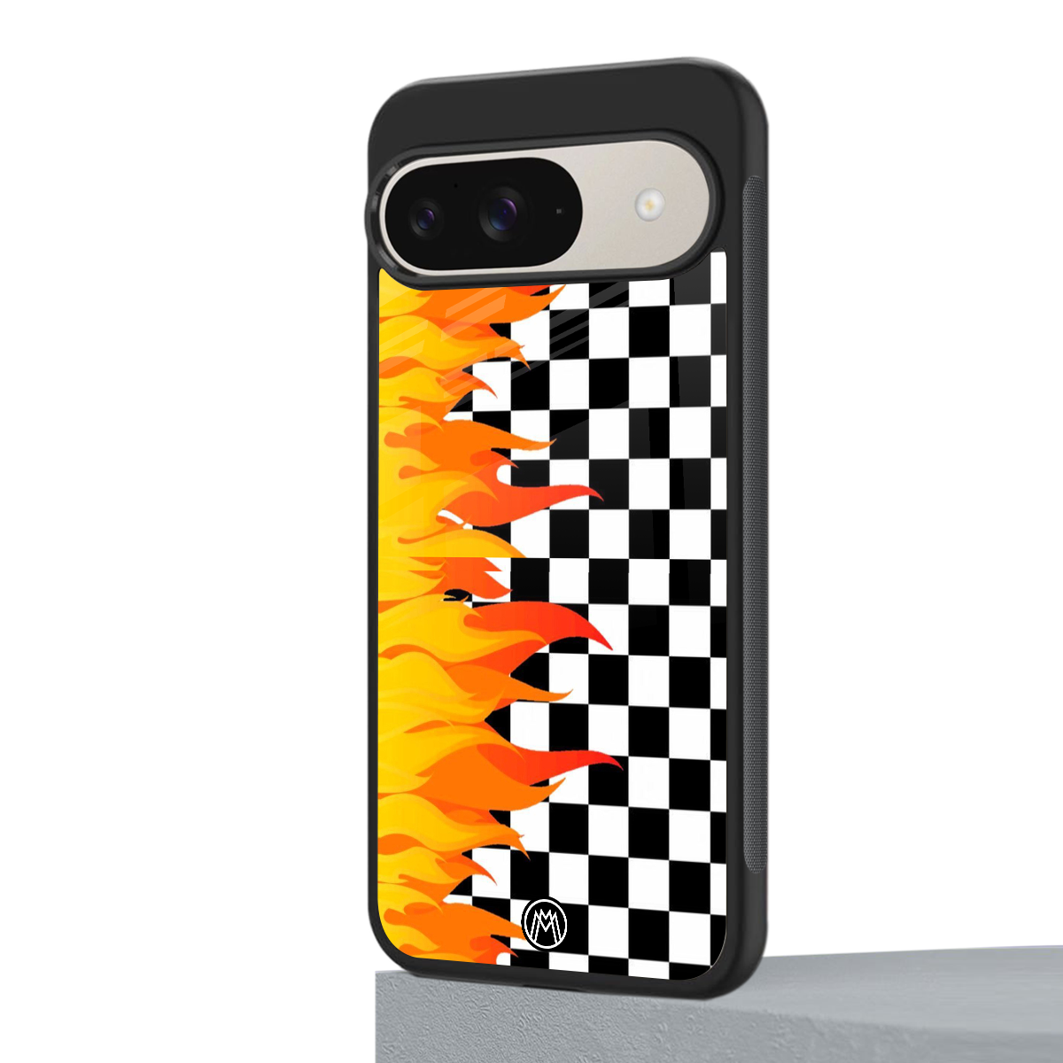 lil flames wild mode back phone cover | glass case for google pixel 9