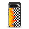 lil flames wild mode back phone cover | glass case for google pixel 9 pro
