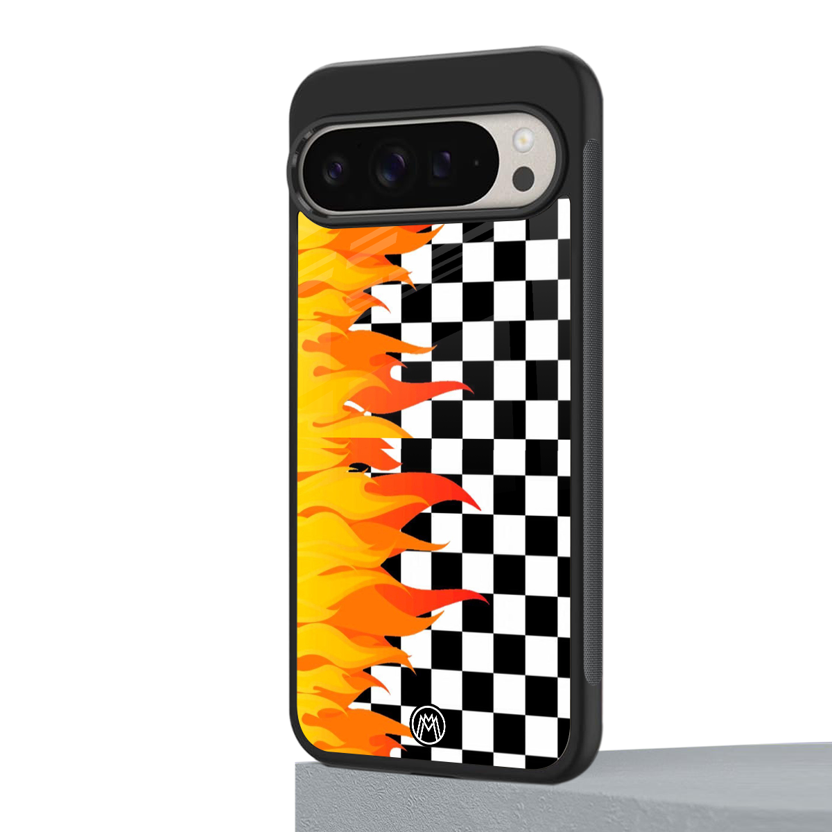 lil flames wild mode back phone cover | glass case for google pixel 9 pro