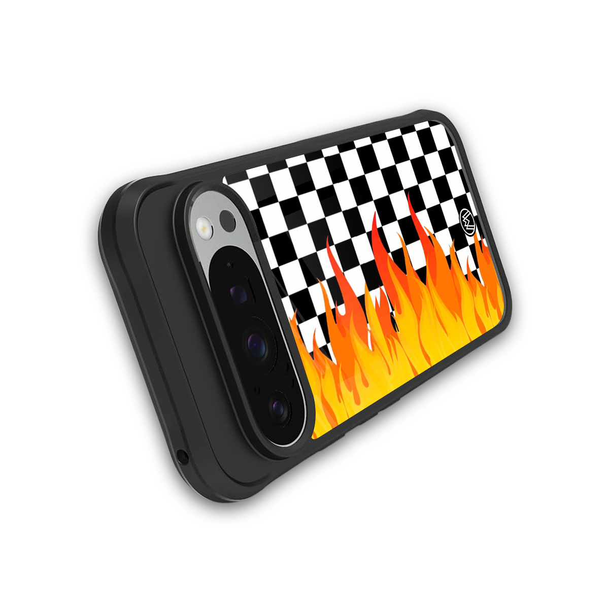 lil flames wild mode back phone cover | glass case for google pixel 9 pro