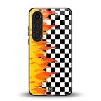 lil flames wild mode back phone cover | glass case for samsung galaxy s25 plus