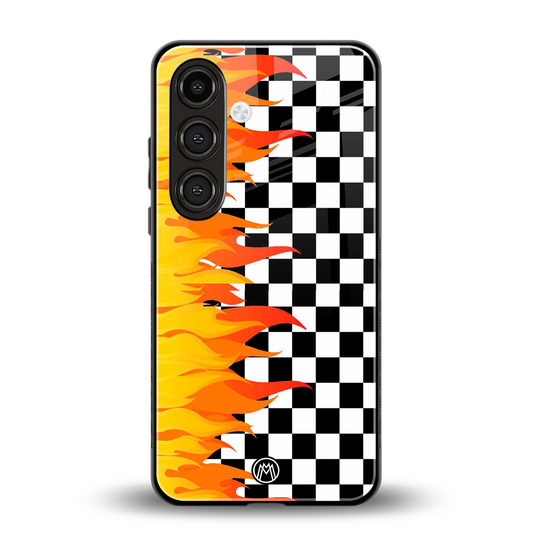 lil flames wild mode back phone cover | glass case for samsung galaxy s24 fe